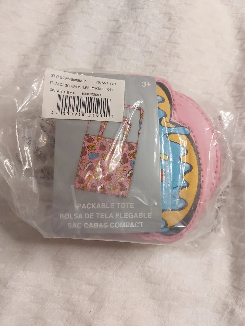 NEW Disney Parks Mickey Snacks Donut Reusable Packable Tote